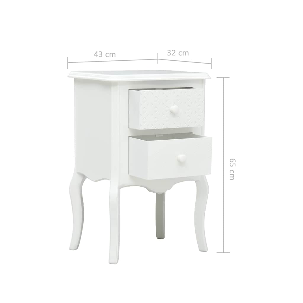 Κομοδίνο Λευκό 43 x 32 x 65 εκ. από MDF