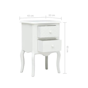 Κομοδίνο Λευκό 43 x 32 x 65 εκ. από MDF