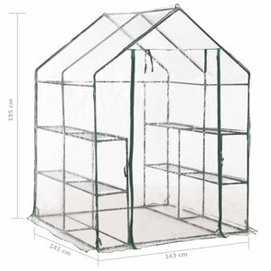 Θερμοκήπιο με 8 Ράφια 143 x 143 x 195 εκ. - Pakobazaar