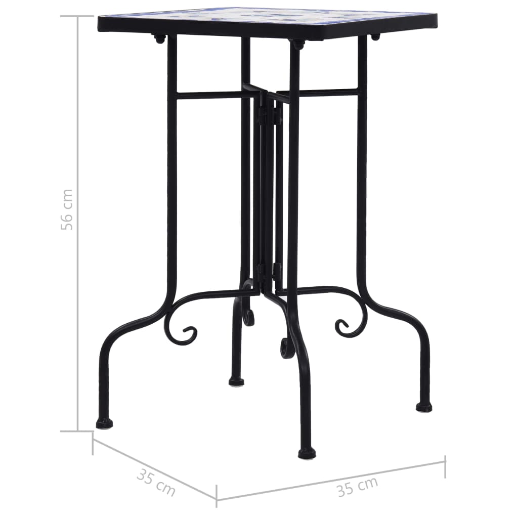 Τραπέζι Βοηθητικό «Μωσαϊκό» Μπλε /Λευκό Κεραμικό