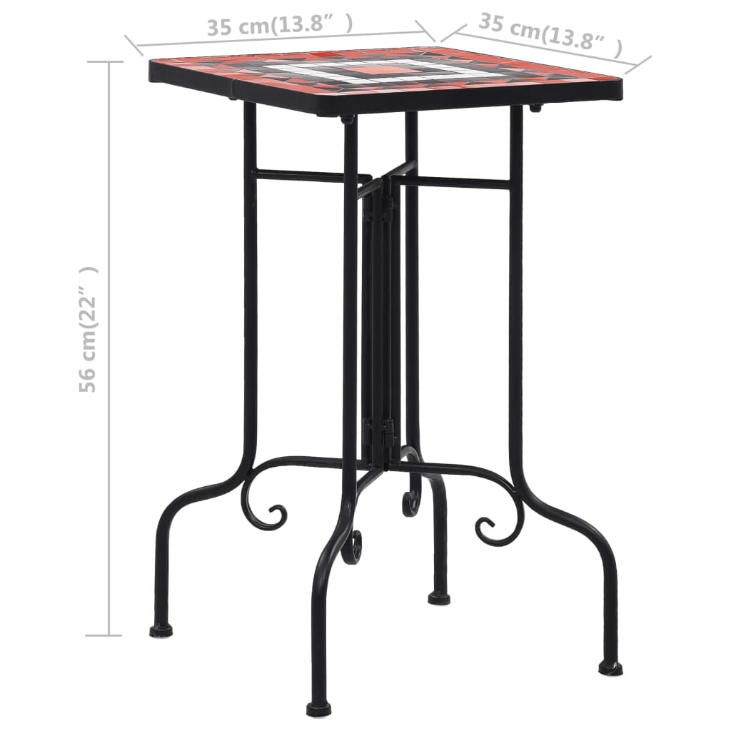 Τραπέζι Βοηθητικό «Μωσαϊκό» Μαύρο /Λευκό Κεραμικό - Pakobazaar