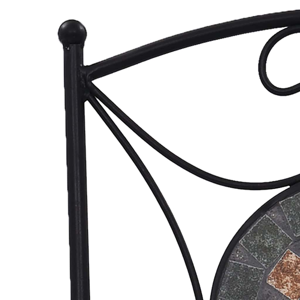 Καρέκλες Bistro «Μωσαϊκό» 2 τεμ. Πορτοκαλί / Γκρι - Pakobazaar