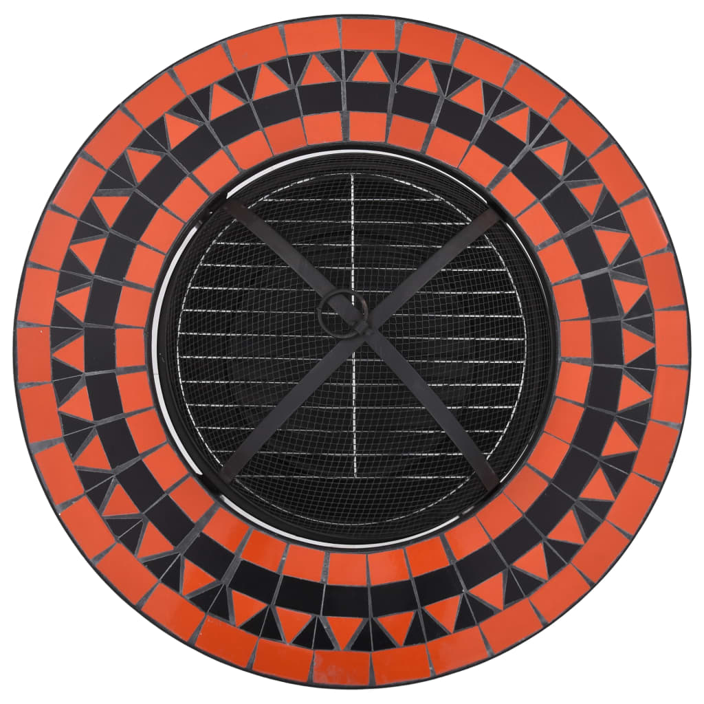 Τζάκι Εξωτερικού Χώρου «Μωσαϊκό» Τερακότα/Λευκό 68 εκ. Κεραμικό - Pakobazaar