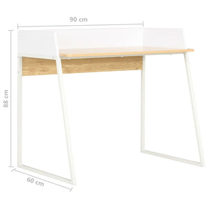 Γραφείο Λευκό / Χρώμα Δρυός 90 x 60 x 88 εκ. - PAKOBAZAAR