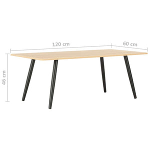 Τραπεζάκι Σαλονιού Μαύρο / Χρώμα Δρυός 120 x 60 x 46 εκ.