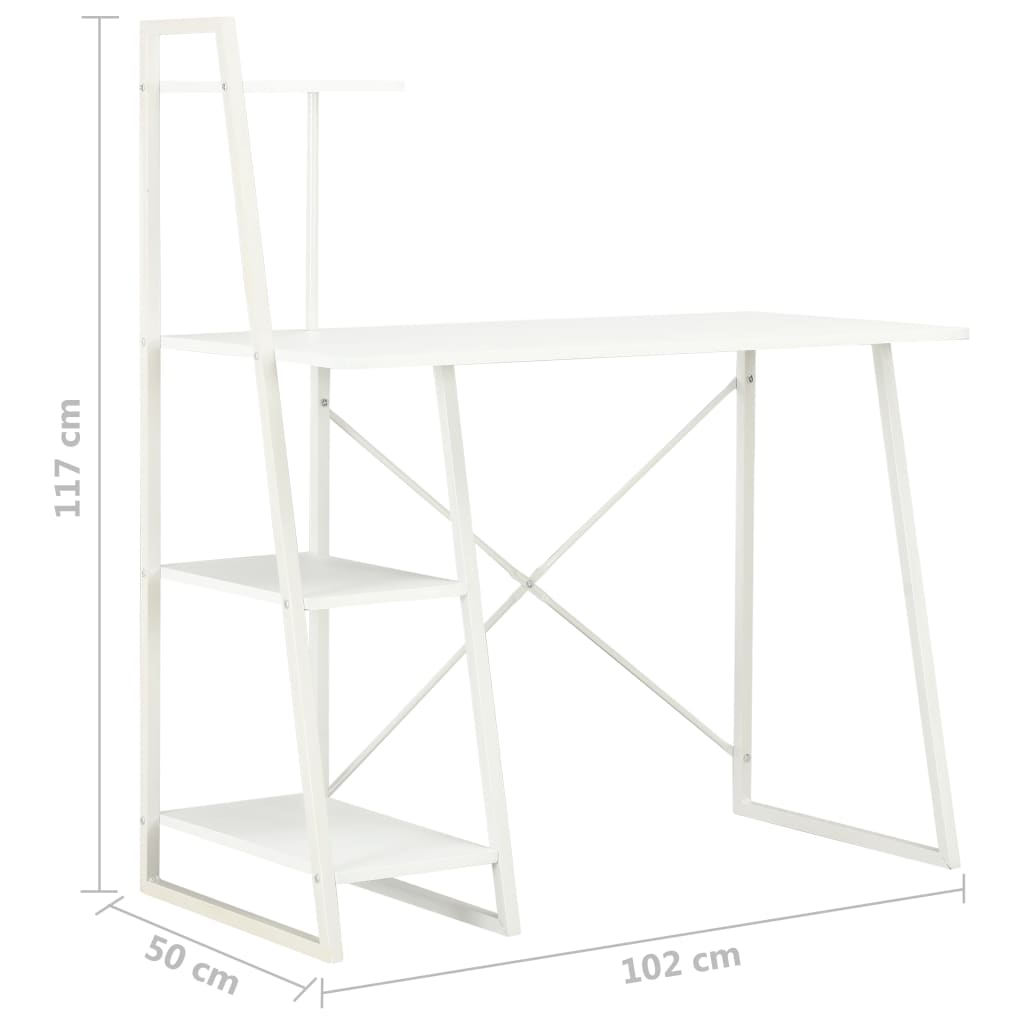 Γραφείο με Ράφια Λευκό 102 x 50 x 117 εκ. - PAKOBAZAAR