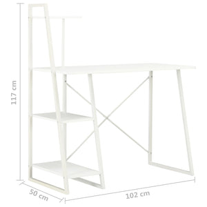 Γραφείο με Ράφια Λευκό 102 x 50 x 117 εκ. - PAKOBAZAAR