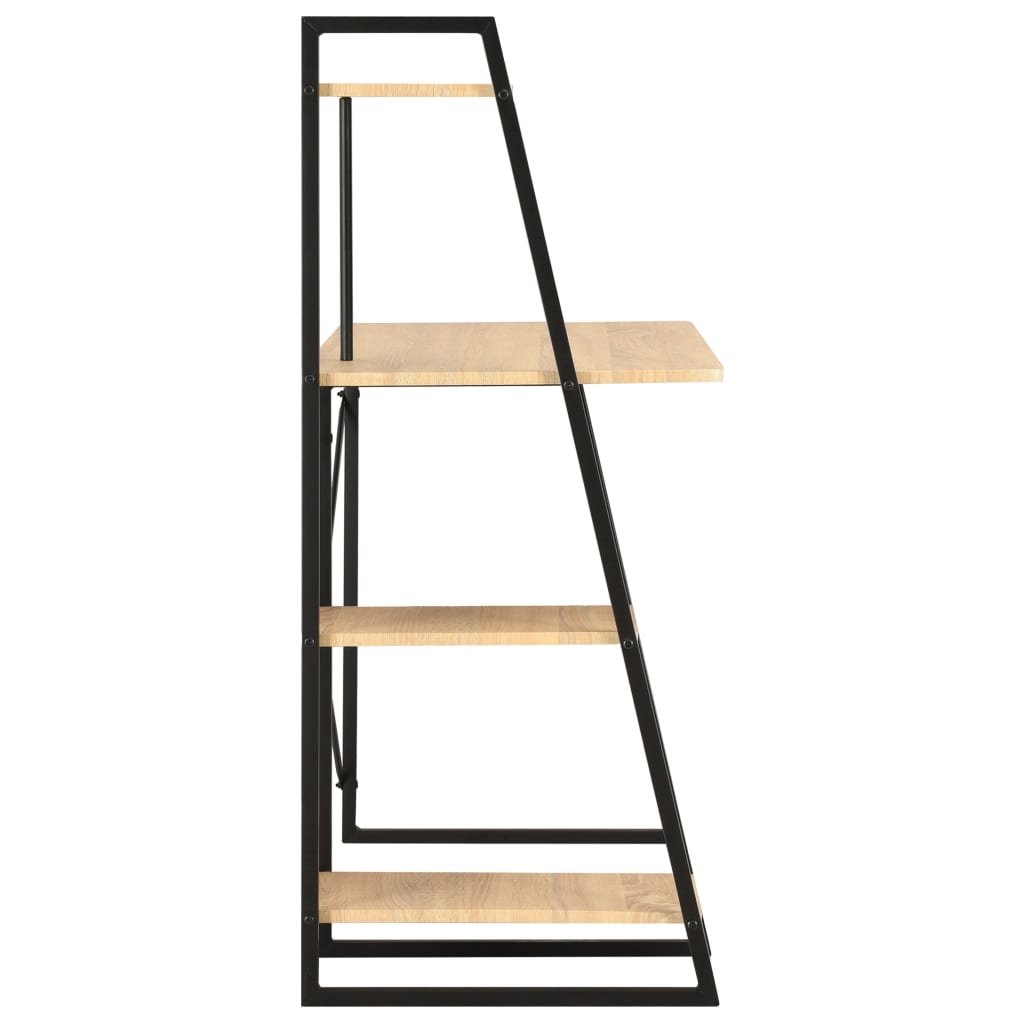 Γραφείο με Ράφια Μαύρο / Χρώμα Δρυός 102 x 50 x 117 εκ. - PAKOBAZAAR