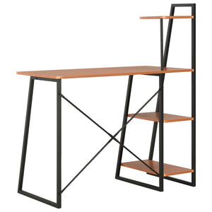 Γραφείο με Ράφια Μαύρο / Καφέ 102 x 50 x 117 εκ. - PAKOBAZAAR