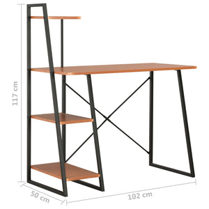 Γραφείο με Ράφια Μαύρο / Καφέ 102 x 50 x 117 εκ. - PAKOBAZAAR