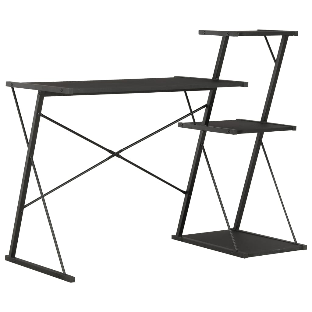 Γραφείο με Ράφια Μαύρο 116 x 50 x 93 εκ. - PAKOBAZAAR