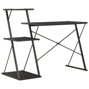 Γραφείο με Ράφια Μαύρο 116 x 50 x 93 εκ. - PAKOBAZAAR