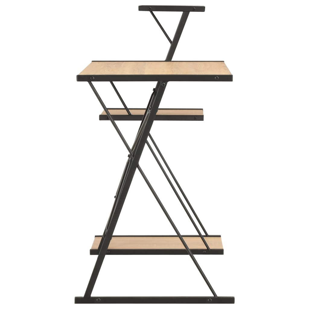 Γραφείο με Ράφια Μαύρο / Χρώμα Δρυός 116 x 50 x 93 εκ. - PAKOBAZAAR