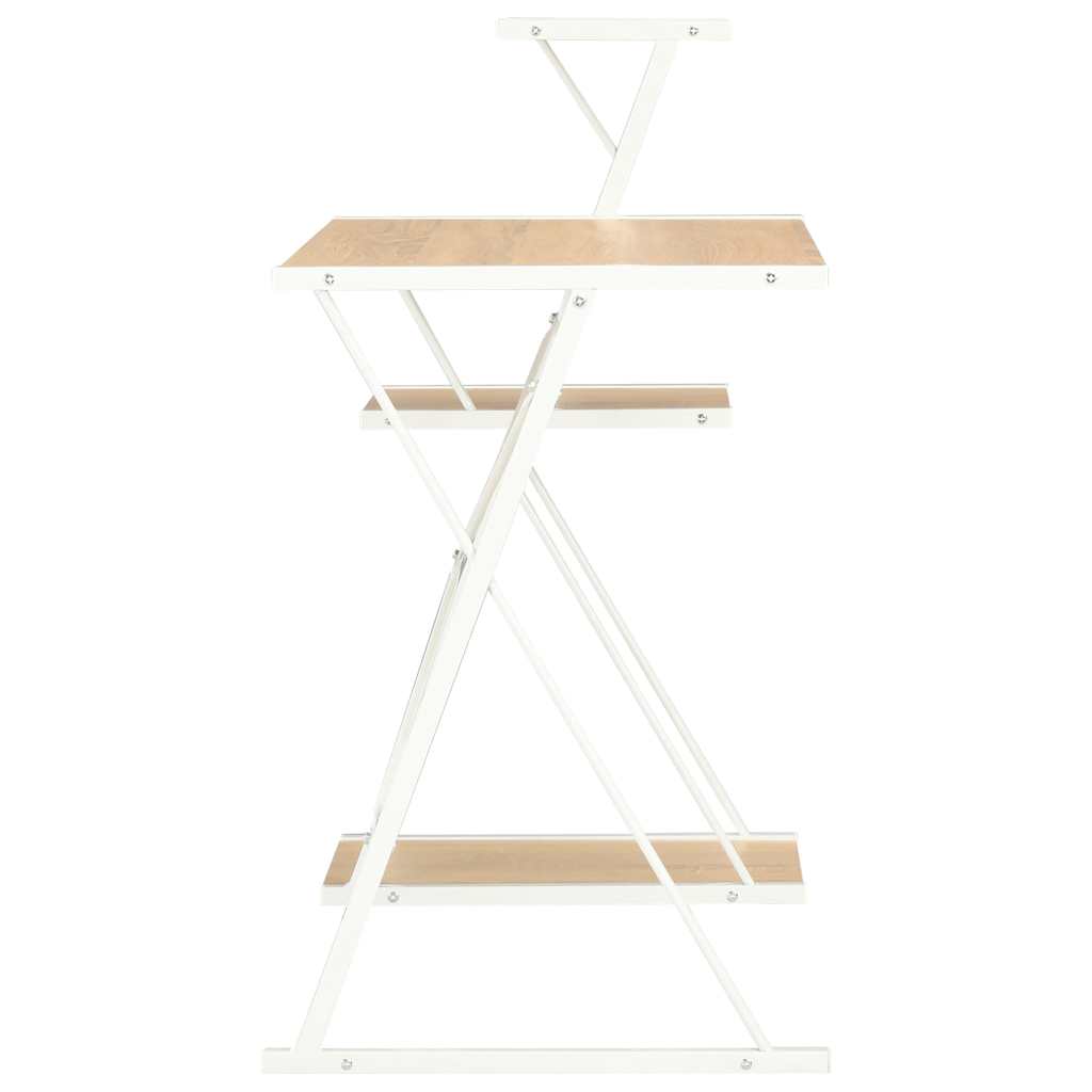 Γραφείο με Ράφια Λευκό / Χρώμα Δρυός 116 x 50 x 93 εκ. - PAKOBAZAAR