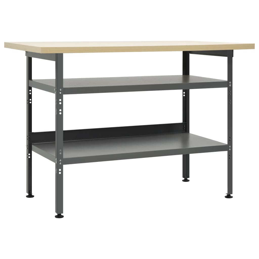 Πάγκος Εργασίας Γκρι 120 x 60 x 85 εκ. Ατσάλινος - PAKOBAZAAR