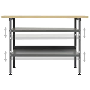 Πάγκος Εργασίας Γκρι 120 x 60 x 85 εκ. Ατσάλινος - PAKOBAZAAR