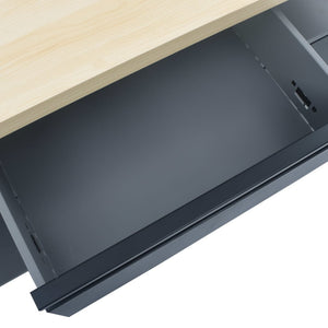 Πάγκος Εργασίας Μαύρος 120 x 60 x 85 εκ. Ατσάλινος - PAKOBAZAAR