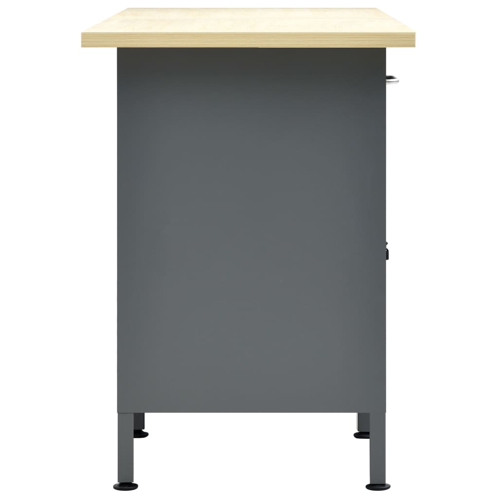 Πάγκος Εργασίας Μαύρος 160 x 60 x 85 εκ. Ατσάλινος - PAKOBAZAAR