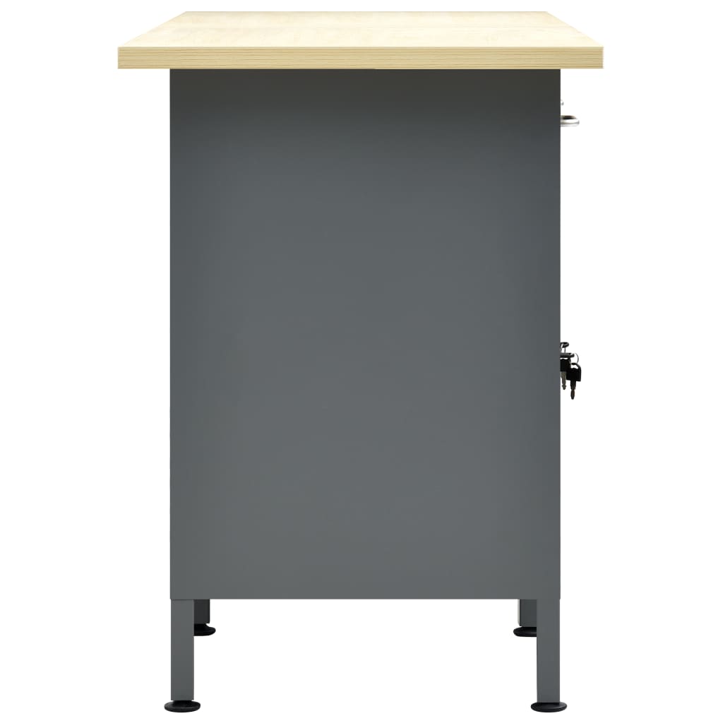 Πάγκος Εργασίας Μαύρος 160 x 60 x 85 εκ. Ατσάλινος - PAKOBAZAAR