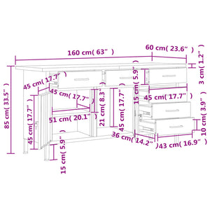 Πάγκος Εργασίας Μαύρος 160 x 60 x 85 εκ. Ατσάλινος - PAKOBAZAAR