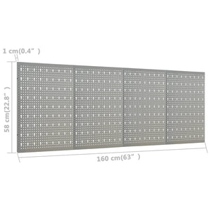 Πλάτες Εργαλείων Τοίχου Διάτρητες 4 τεμ. 40 x 58 εκ. Ατσάλινες - PAKOBAZAAR