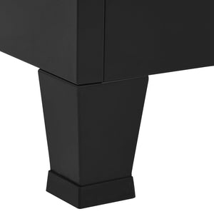 Αρχειοθήκη Βιομηχανικού Στιλ Μαύρη 90 x 40 x 100 εκ. Ατσάλινη - PAKOBAZAAR