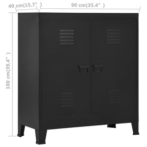 Αρχειοθήκη Βιομηχανικού Στιλ Μαύρη 90 x 40 x 100 εκ. Ατσάλινη - PAKOBAZAAR