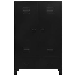 Ντουλάπα Βιομηχανικού Στιλ Μαύρη 90 x 40 x 140 εκ. Ατσάλινη - PAKOBAZAAR