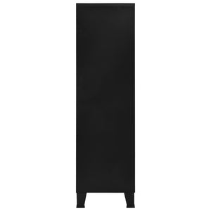 Ντουλάπα Βιομηχανικού Στιλ Μαύρη 90 x 40 x 140 εκ. Ατσάλινη - PAKOBAZAAR