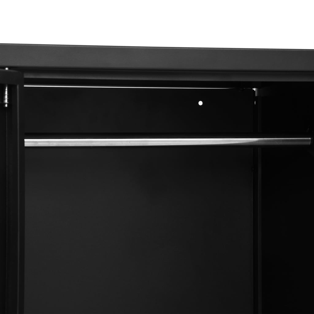 Ντουλάπα Βιομηχανικού Στιλ Μαύρη 90 x 40 x 140 εκ. Ατσάλινη - PAKOBAZAAR
