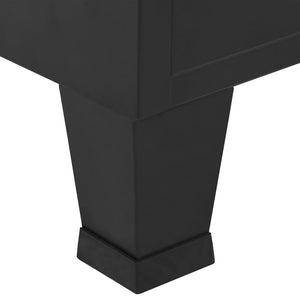 Ντουλάπα Βιομηχανικού Στιλ Μαύρη 90 x 40 x 140 εκ. Ατσάλινη - PAKOBAZAAR