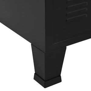 Αρχειοθήκη Βιομηχανικού Στιλ Μαύρη 75 x 40 x 80 εκ. Ατσάλινη - PAKOBAZAAR