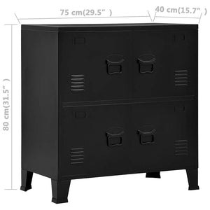 Αρχειοθήκη Βιομηχανικού Στιλ Μαύρη 75 x 40 x 80 εκ. Ατσάλινη - PAKOBAZAAR