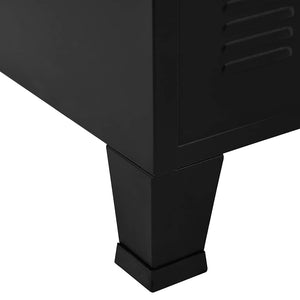 Αρχειοθήκη Βιομηχανικού Στιλ Μαύρη 75 x 40 x 120 εκ. Ατσάλινη - PAKOBAZAAR