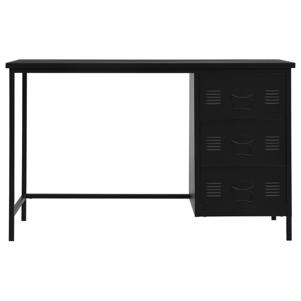 Γραφείο με Συρτάρια Βιομηχανικό Μαύρο 120x55x75 εκ. Ατσάλινο - PAKOBAZAAR