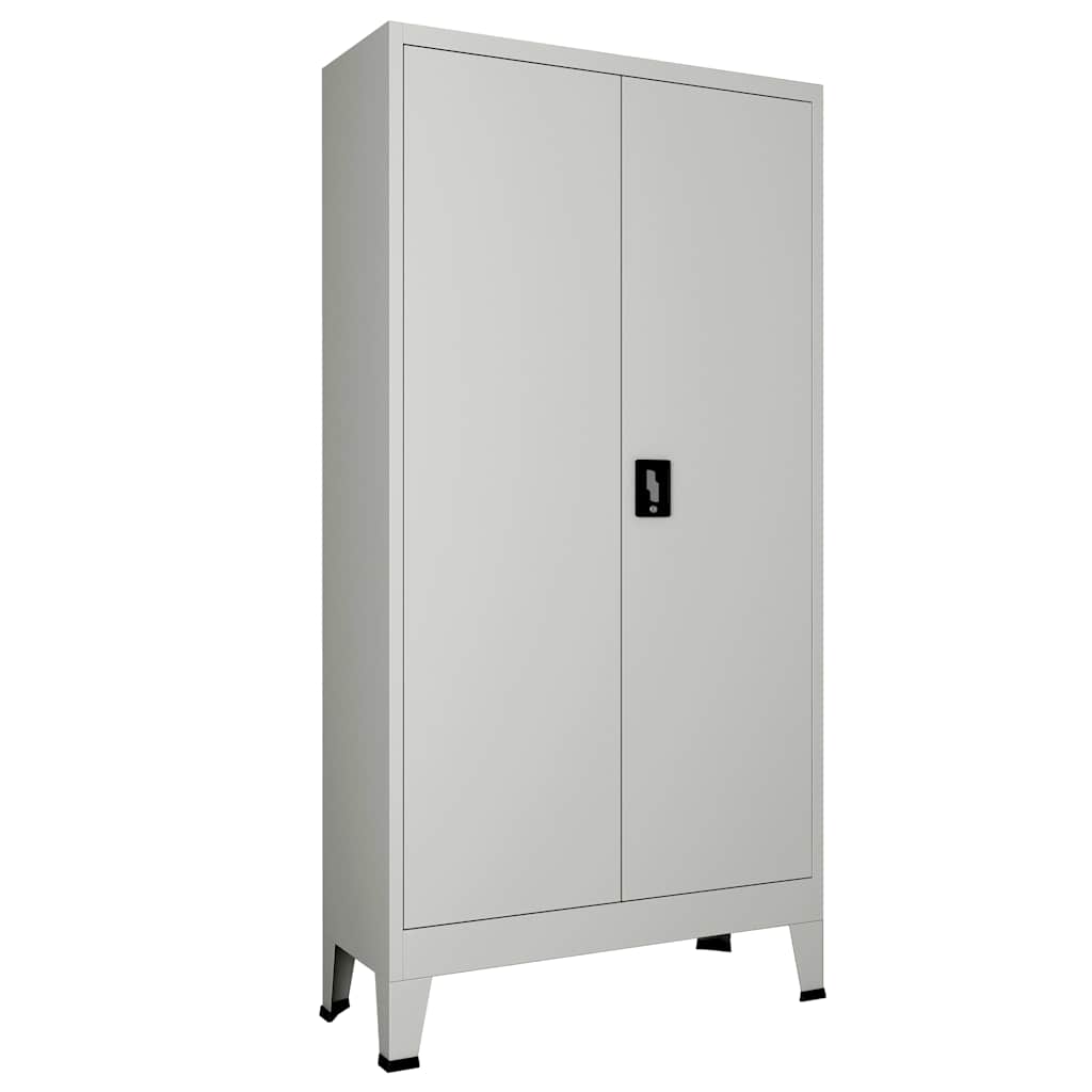 Ντουλάπα Γραφείου με 2 Πόρτες Γκρι 90 x 40 x 180 εκ. Ατσάλινη - Pakobazaar