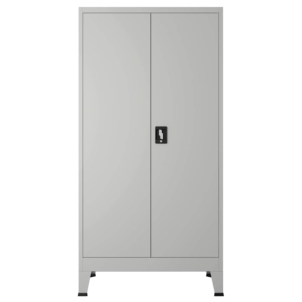 Ντουλάπα Γραφείου με 2 Πόρτες Γκρι 90 x 40 x 180 εκ. Ατσάλινη - Pakobazaar
