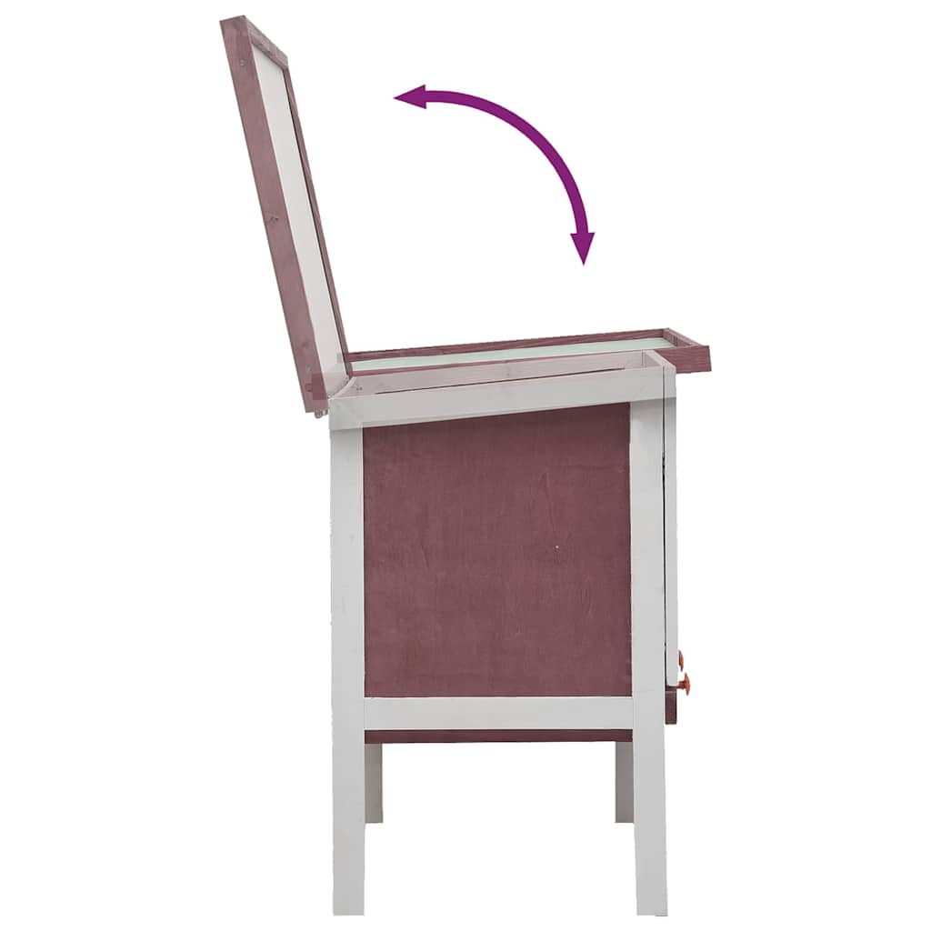 Κλουβί Κουνελιών Εξωτερικού Χώρου με 1 Επίπεδο Καφέ Ξύλινο - PAKOBAZAAR