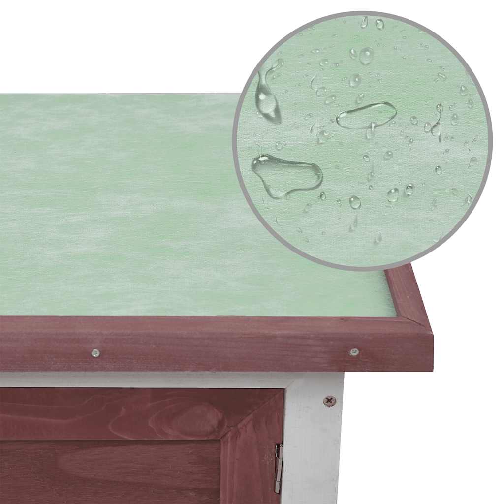 Κλουβί Κουνελιών Εξωτερικού Χώρου με 1 Επίπεδο Καφέ Ξύλινο - PAKOBAZAAR