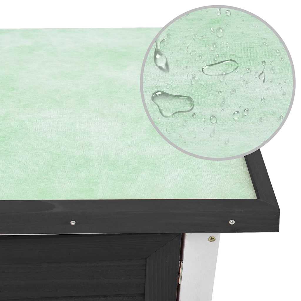 Κλουβί Κουνελιών Εξωτερικού Χώρου με 1 Πόρτα Γκρι Ξύλινο - PAKOBAZAAR