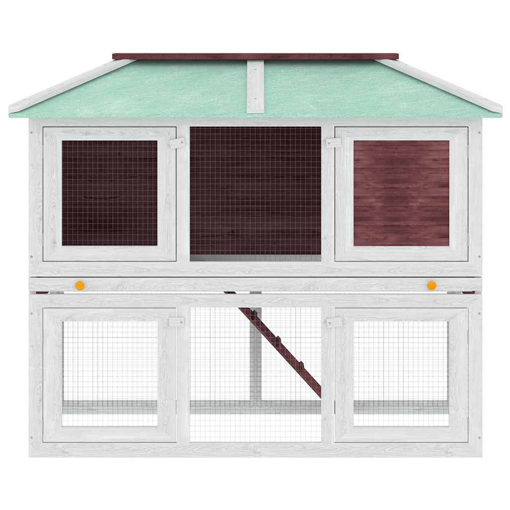 Κλουβί Ζώων / Κουνελιών Δύο Ορόφων Καφέ Ξύλινο - PAKOBAZAAR