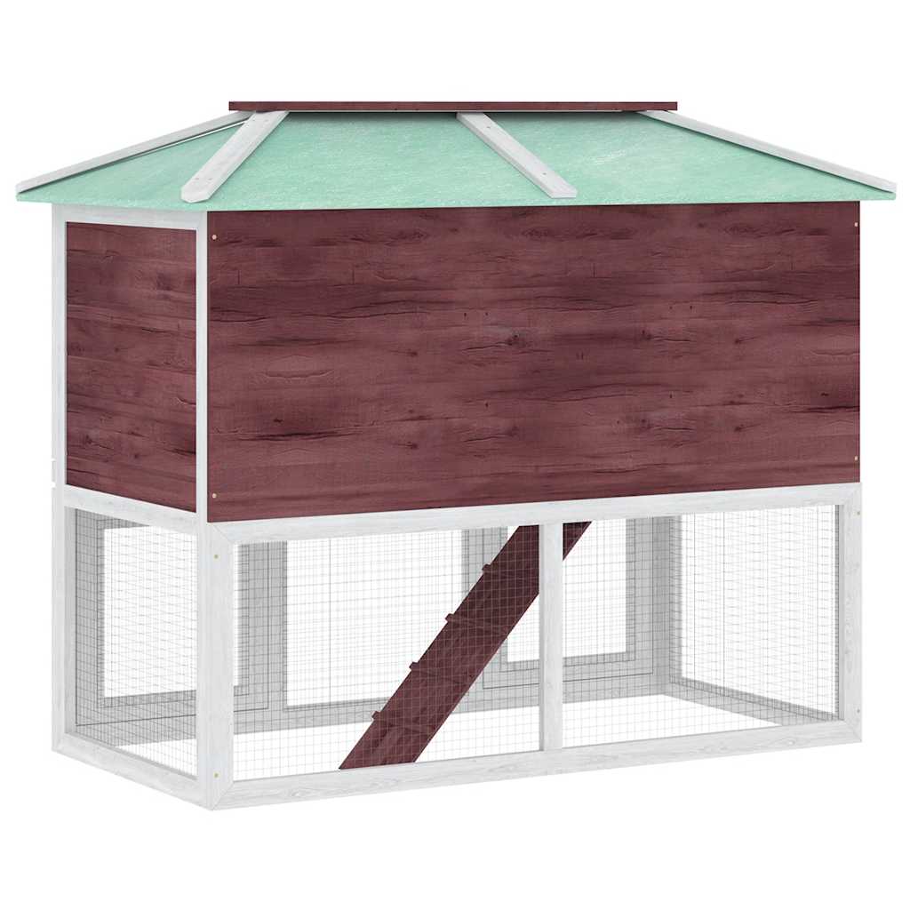 Κλουβί Ζώων / Κουνελιών Δύο Ορόφων Καφέ Ξύλινο - PAKOBAZAAR