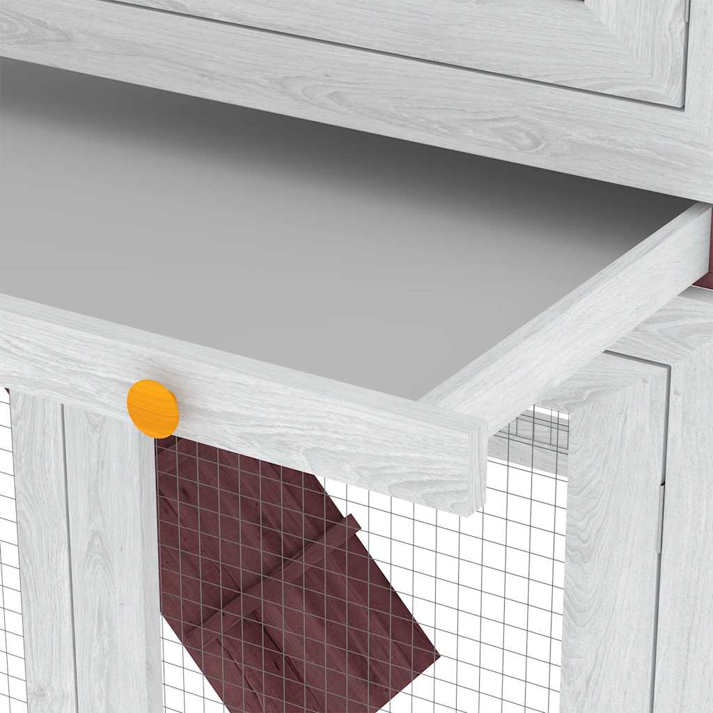 Κλουβί Ζώων / Κουνελιών Δύο Ορόφων Καφέ Ξύλινο - PAKOBAZAAR