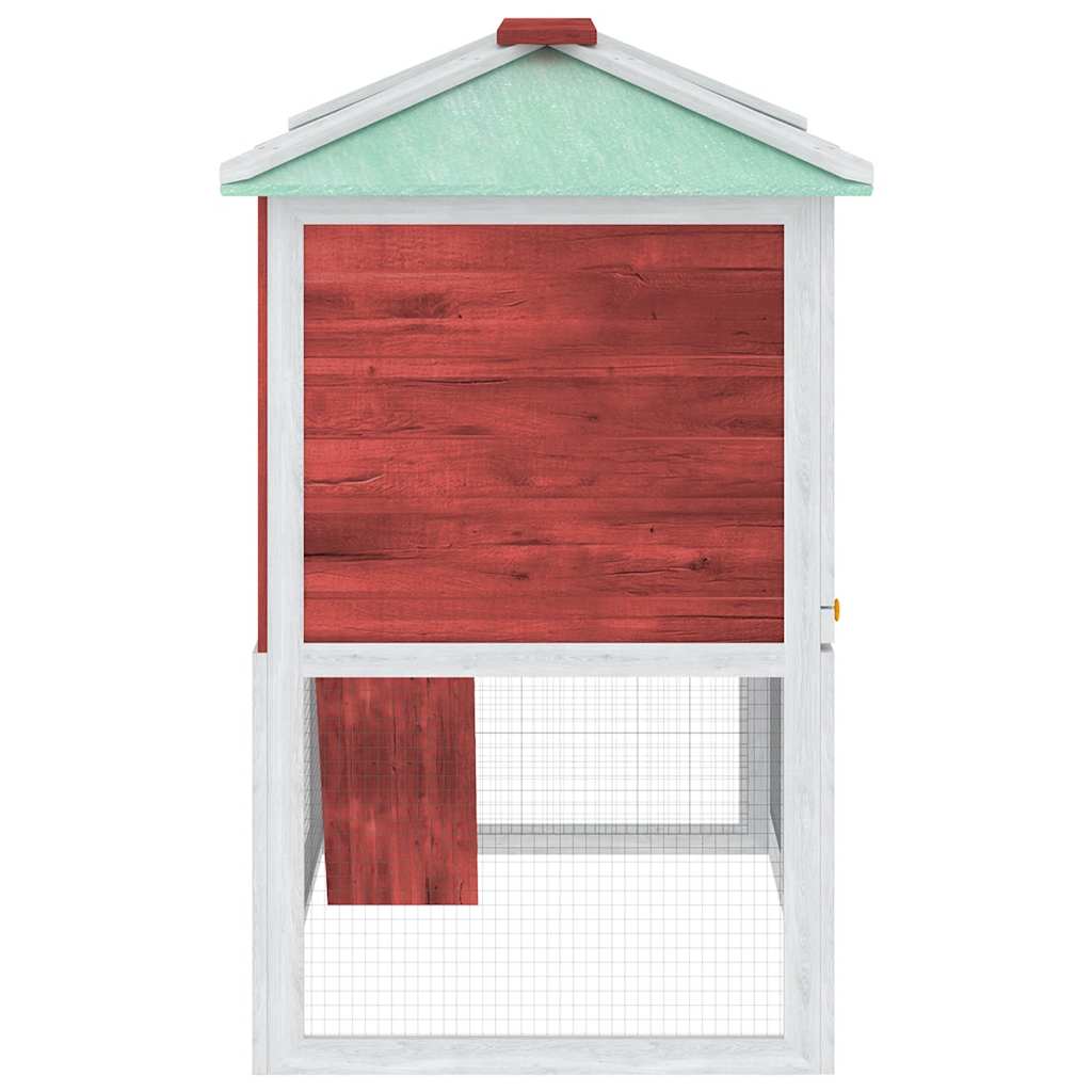 Κλουβί Ζώων / Κουνελιών Δύο Ορόφων Κόκκινο Ξύλινο - PAKOBAZAAR