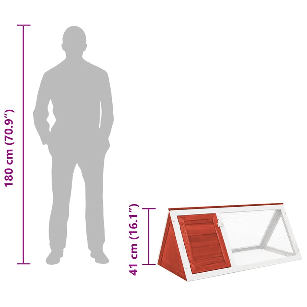 Κλουβί Ζώων / Κουνελιών Κόκκινο Ξύλινο - PAKOBAZAAR