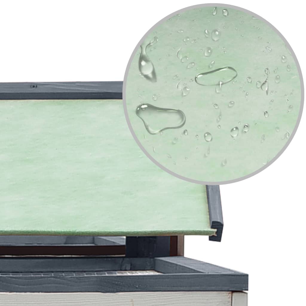 Κλουβί Κουνελιών Γκρι 310x70x87 εκ. Μασίφ Ξύλο Πεύκου/Ελάτης - PAKOBAZAAR