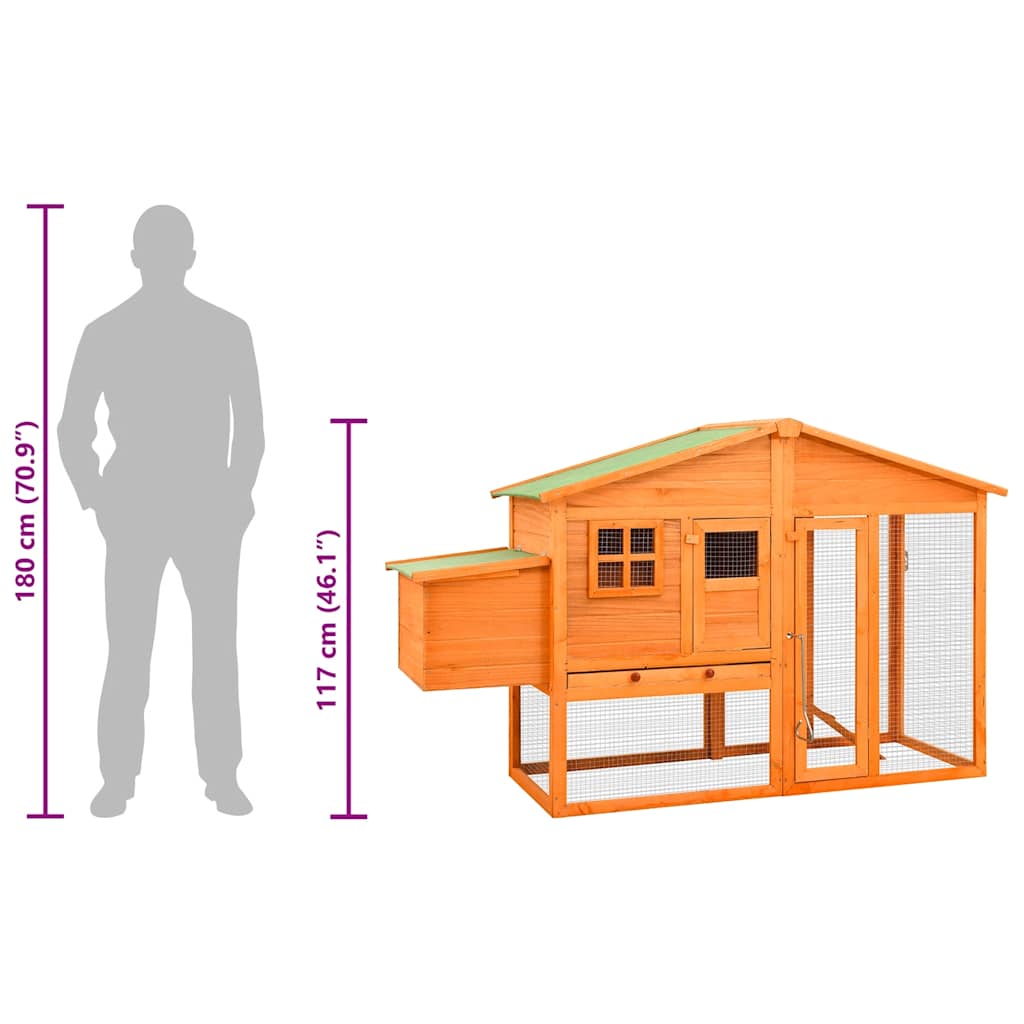 Κοτέτσι με Κουτί Ωοτοκίας Μασίφ Ξύλο Ελάτης - PAKOBAZAAR