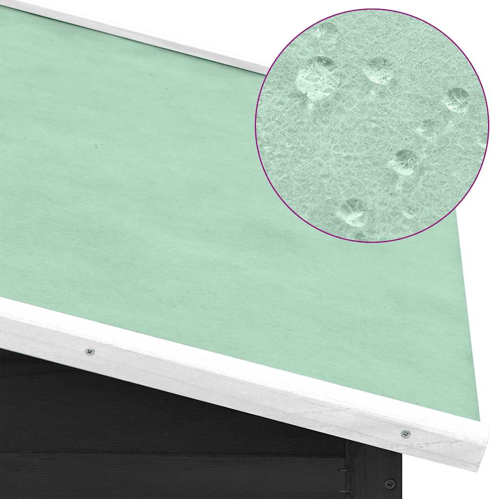 Κοτέτσι με Κουτί Ωοτοκίας Γκρι/Λευκό Μασίφ Ξύλο Ελάτης - PAKOBAZAAR