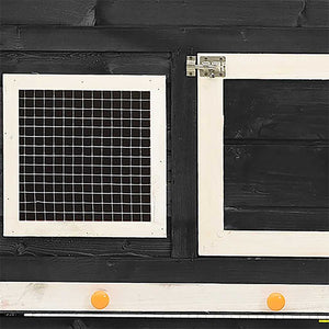 Κλουβί Κουνελιών Γκρι/Λευκό 140x63x120 εκ. Μασίφ Ξύλο Ελάτης - PAKOBAZAAR