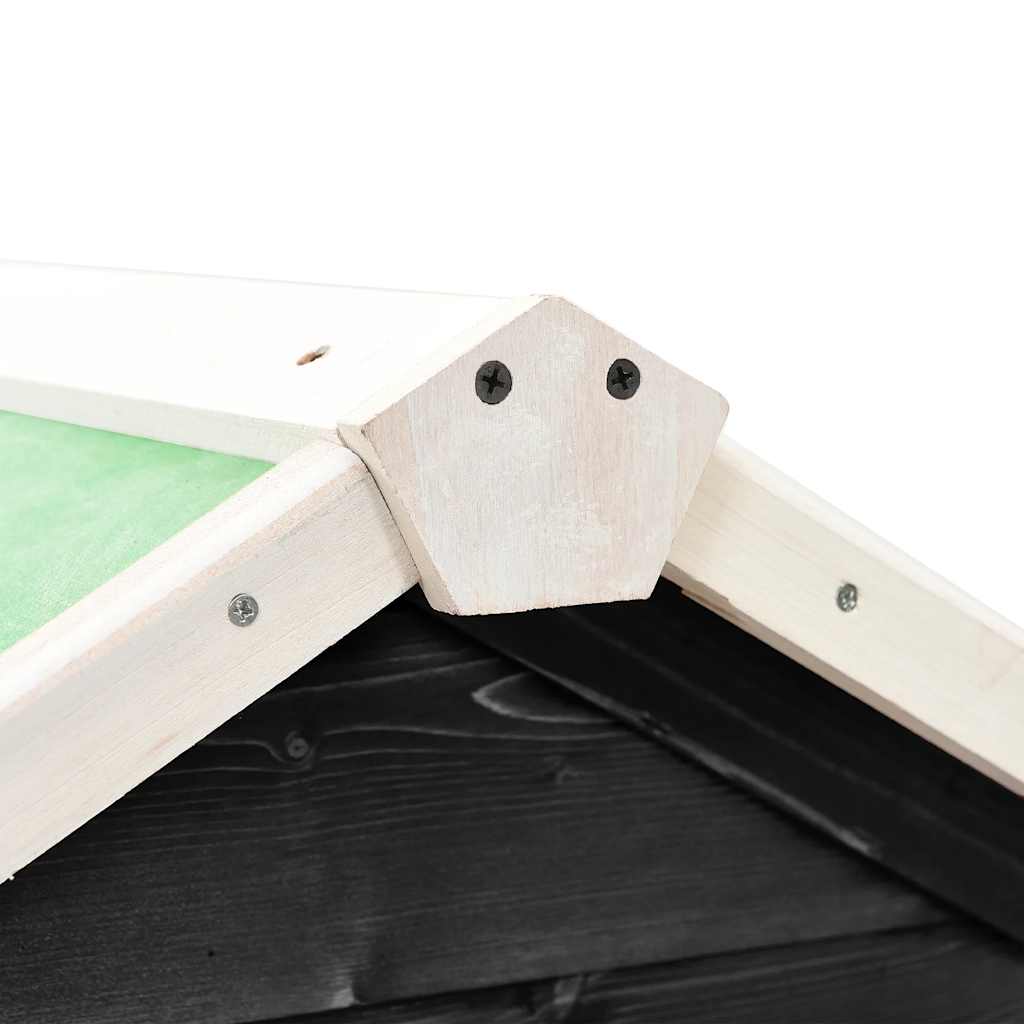 Κλουβί Κουνελιών Γκρι/Λευκό 140x63x120 εκ. Μασίφ Ξύλο Ελάτης - PAKOBAZAAR